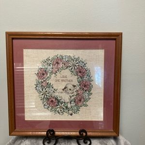 Love One Another Framed Cross Stitch Farm House